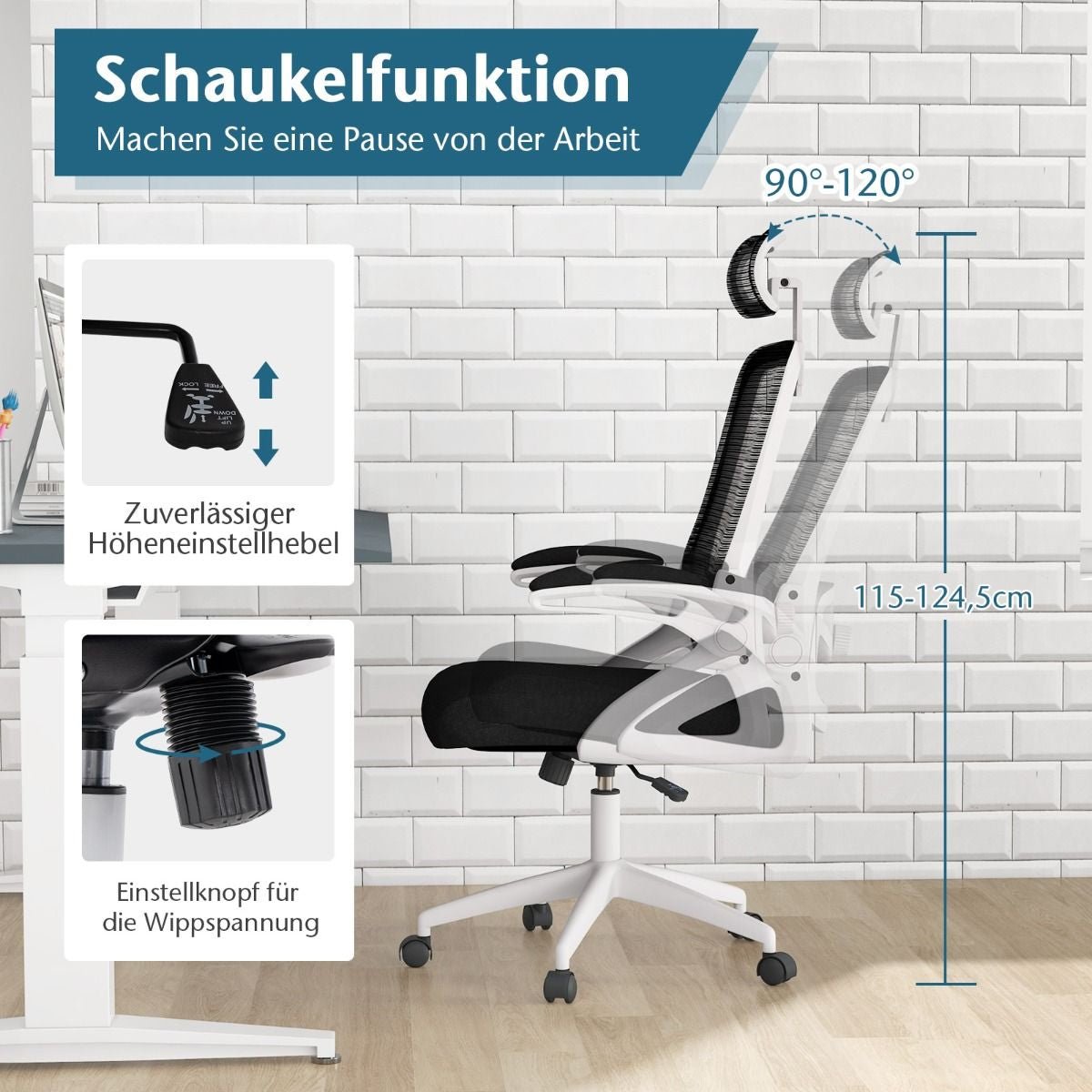 ComfortPro - Ergonomischer Bürostuhl Mit Verstellbarer Lendenstütze & Kopfstütze Computerstuhl | bei Athletic Horizon | Bürostühle | Homeoffice & Arbeitsplatz