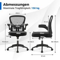 ErgoChair - Ergonomischer Bürostuhl mit Hochklappbaren Armlehnen & Verstellbarer Lendenstütze | bei Athletic Horizon | Bürostühle | Homeoffice & Arbeitsplatz