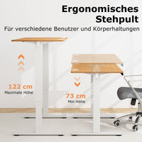 ErgoLift - Höhenverstellbarer Schreibtisch 120 X 60 Cm Elektrischer Stehschreibtisch Rustikales Natur + Weiß | Höhenverstellbarer Schreibtisch bei Athletic Horizon | Homeoffice & Arbeitsplatz | Möbel