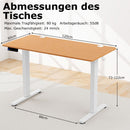 ErgoLift - Höhenverstellbarer Schreibtisch 120 X 60 Cm Elektrischer Stehschreibtisch Rustikales Natur + Weiß | Höhenverstellbarer Schreibtisch bei Athletic Horizon | Homeoffice & Arbeitsplatz | Möbel