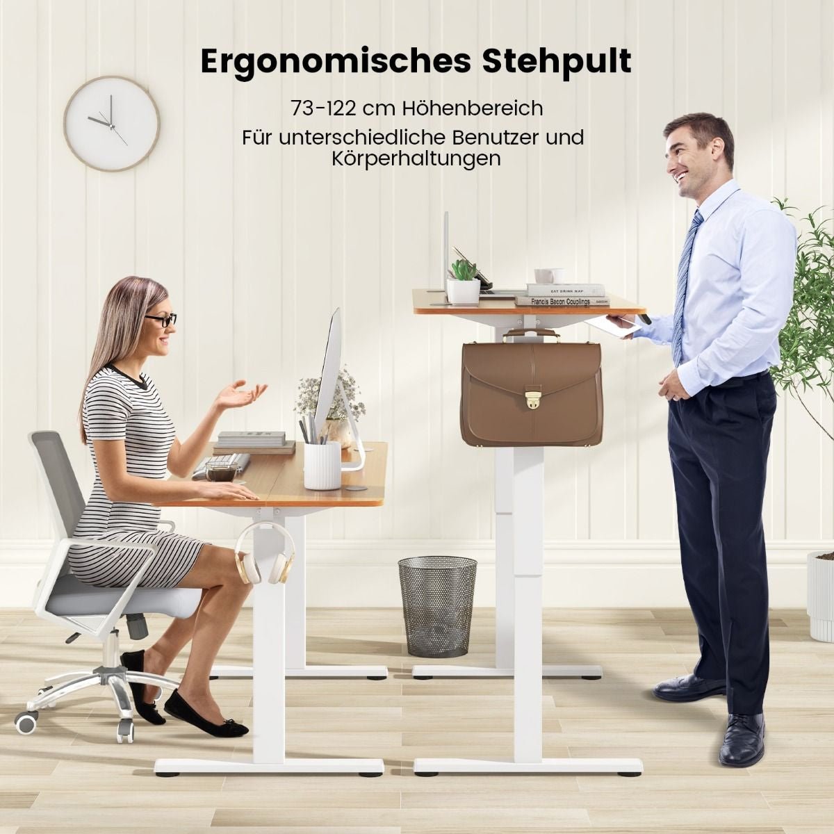 ErgoLift - Höhenverstellbarer Schreibtisch 140 X 60 Cm Elektrischer Stehschreibtisch Natur | Höhenverstellbarer Schreibtisch bei Athletic Horizon | Homeoffice & Arbeitsplatz | Möbel