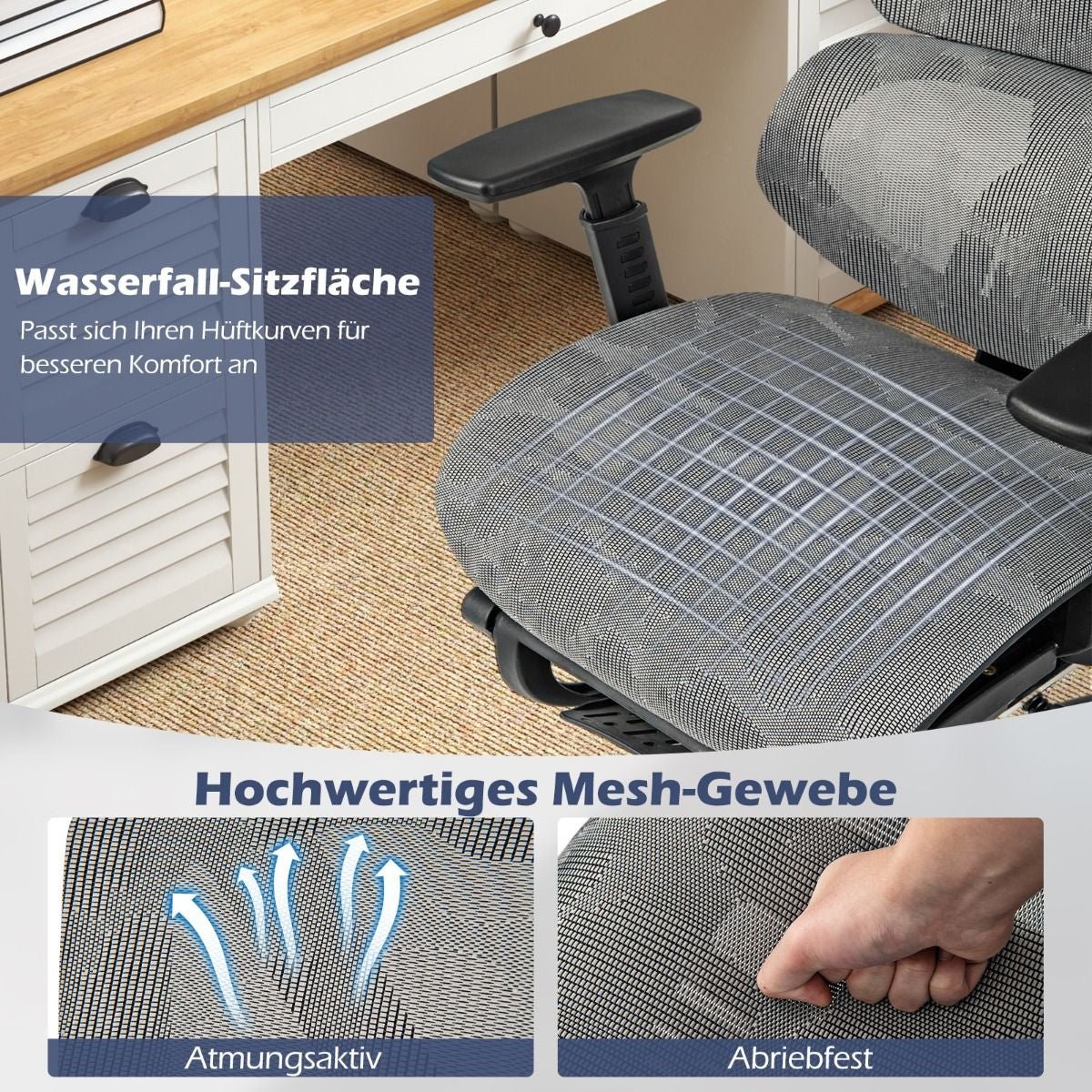 ErgoMaster - Ergonomischer Bürostuhl mit Einziehbarer Fußstütze & Verstellbarer Kopfstütze | Ergonomischer Bürostuhl bei Athletic Horizon | Bürostühle | Homeoffice & Arbeitsplatz