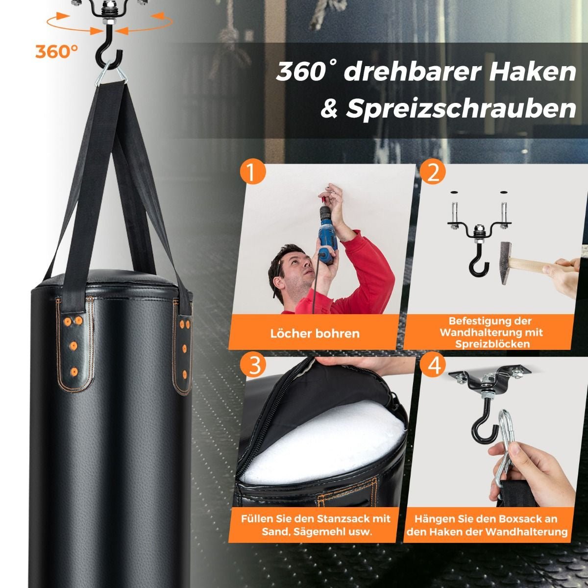 FitBox Hochwertiges Boxsack - Set | bei Athletic Horizon | Gewichte & Zubehör | Kraft - & Gewichtstraining