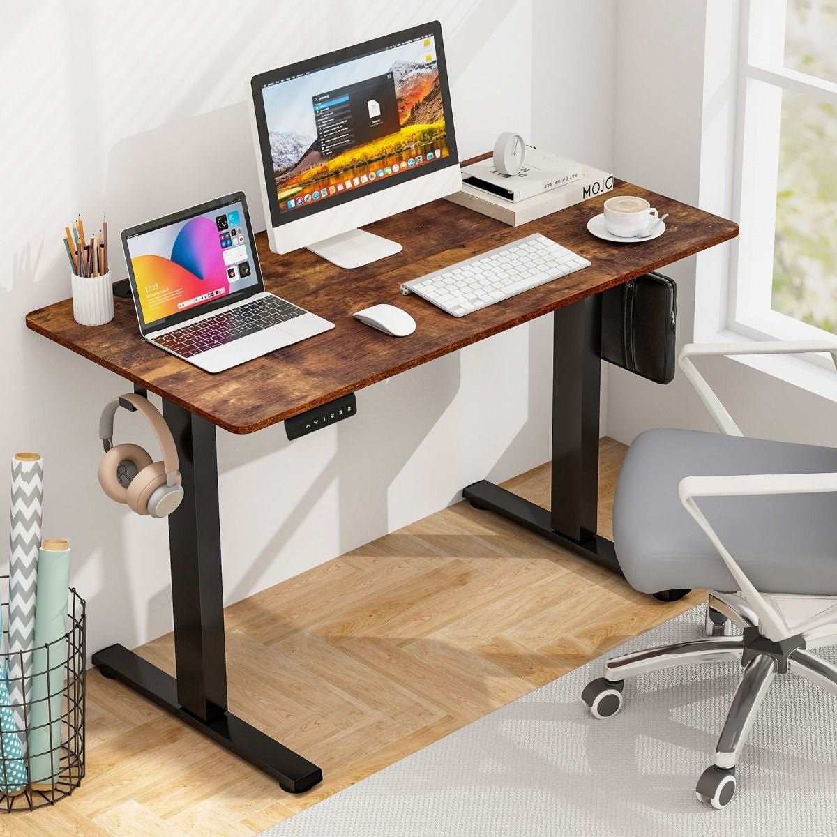 FlexDesk - Elektrischer Höhenverstellbarer Stehschreibtisch 120x60 cm